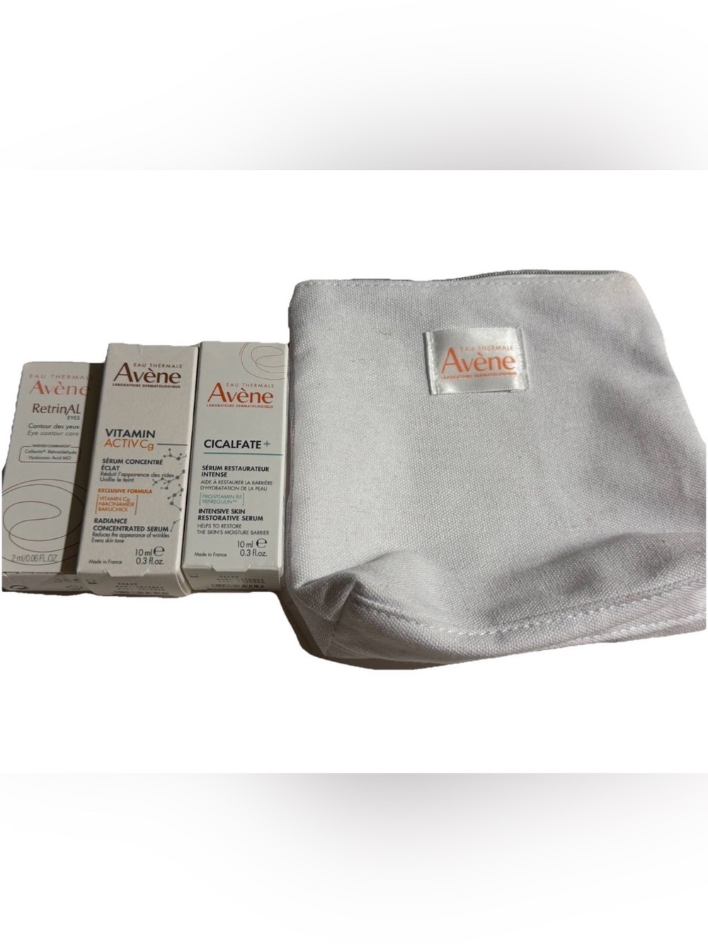 Avene Cosmetic Bag Pouch W/New RetrinAl Eyes Vitamin Active Cg Cicalfate SEALED